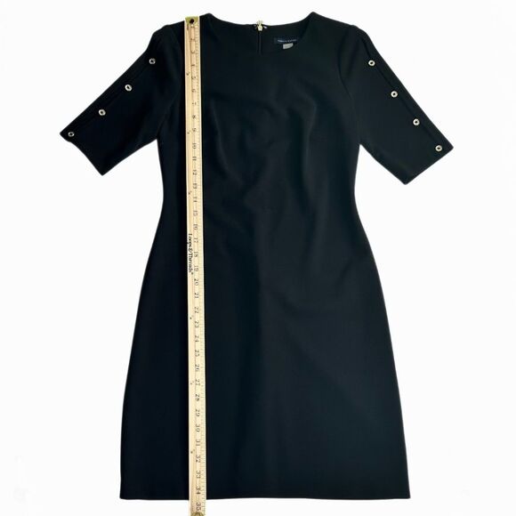Tommy Hilfiger Short Sleeve Button Detail Black Sheath Dress Women’s Sz 2 - Picture 6 of 9
